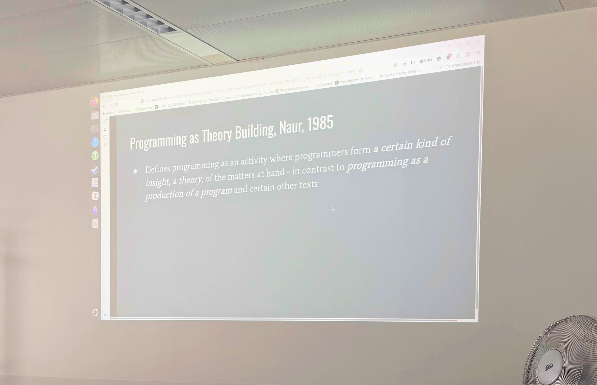 A text from 1985 on a screen, on a day full of AI sessions.